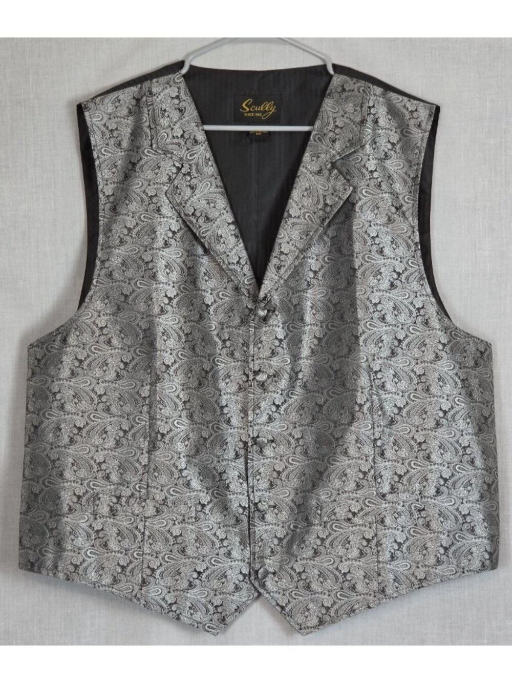 Scully Vest Men's 2XL Paisley Design Formal Dressy Wedding Cowboy Western